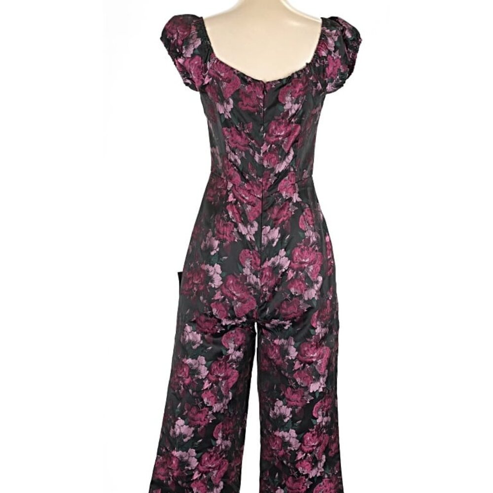 NWT Lulus jewel tone floral jumpsuit, size Medium - Picture 3 of 14
